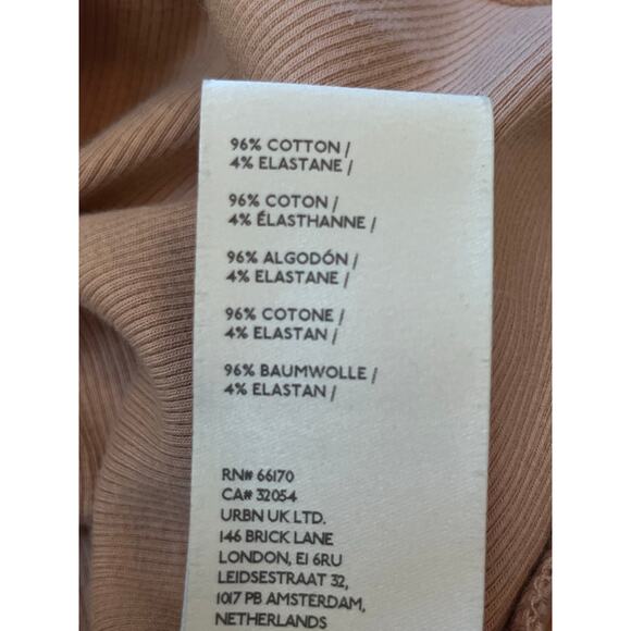 Maeve Women's Size Small Peach Tan Sleeveless Ribbed Summer Tank Top - Picture 3 of 6